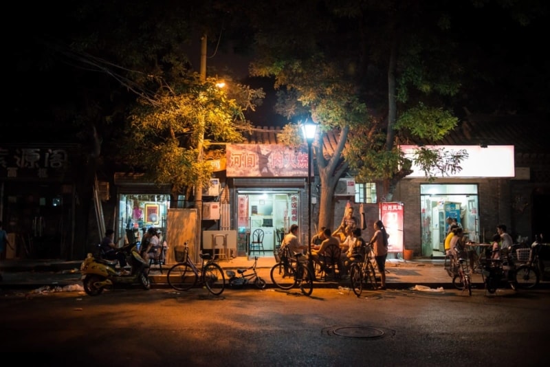 Mahjong at Night, Beijing, China
