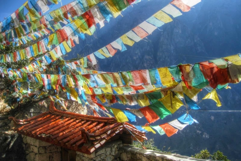 Tibetan temple in Tiger Leaping Gorge