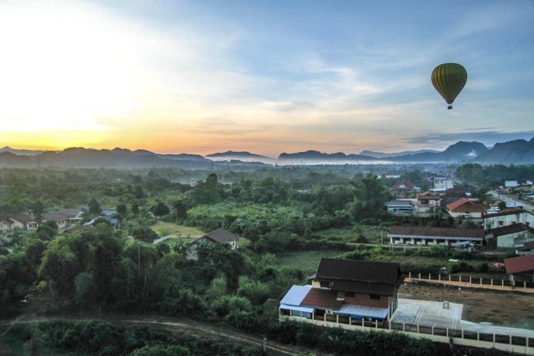 Hot Air Ballooning in Vang Vieng, Laos