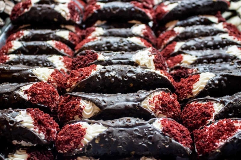 Red Velvet Cannoli from Ferrara Bakery & Cafe