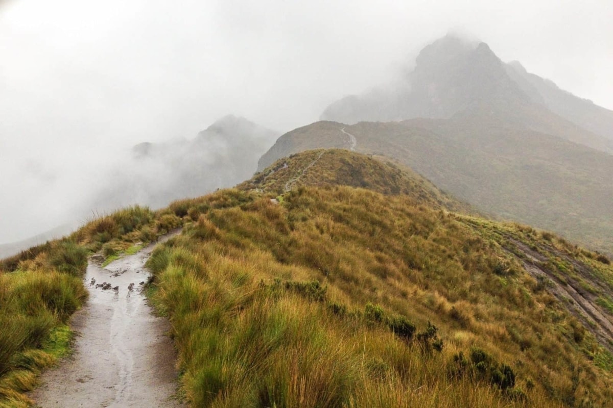 Descending Pichincha in a massive rainstorm