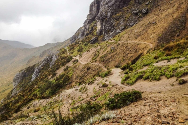 A soggy bluff on the hike down Pichincha