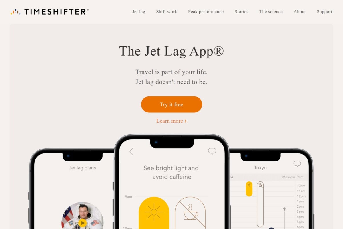 Timeshifter Travel App