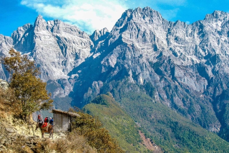 Hiking Tiger Leaping Gorge in the Yunnan Province of China.