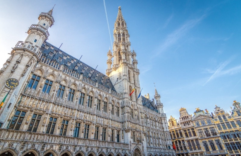 The town hall at Grand Place in Brussels, Belgium