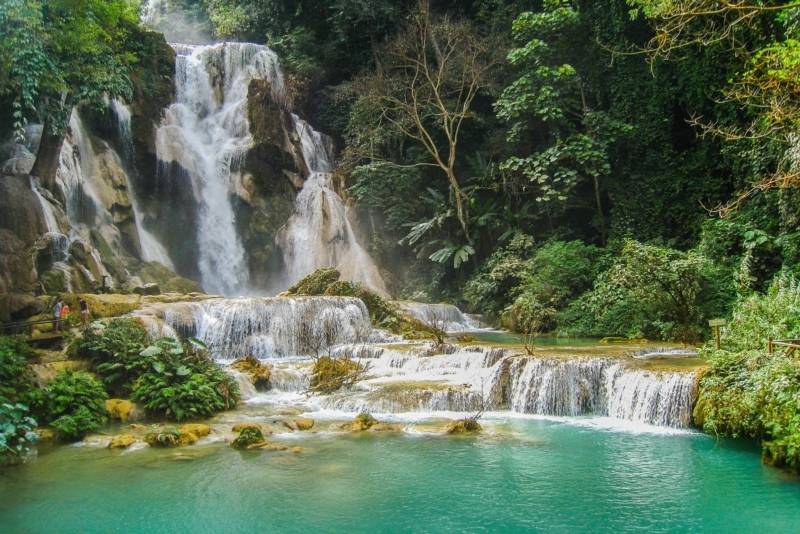 The stunning Kuang Si Falls in Luang Prabang, Laos