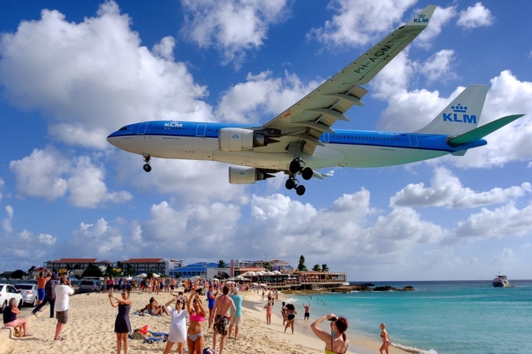 Planes landing on Maho Beach is an adventure in itself!