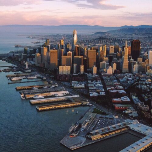 Aerial views of downtown San Francisco before heading out on my Hey! Can you optimize the following post for “pacific coast highway road trip