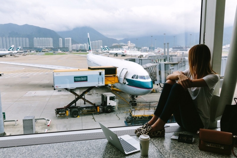 Girl at airport.