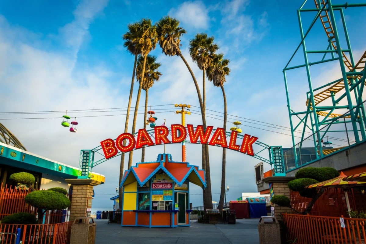 Entrance to the Boardwalk, in Santa Cruz, California.