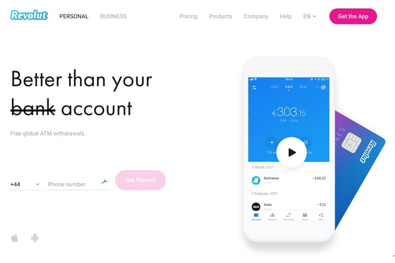 The Revolut account is one of the best bank accounts for international travelers from the UK