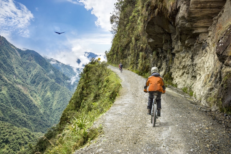 Riding Bolivia's Death Road in June.
