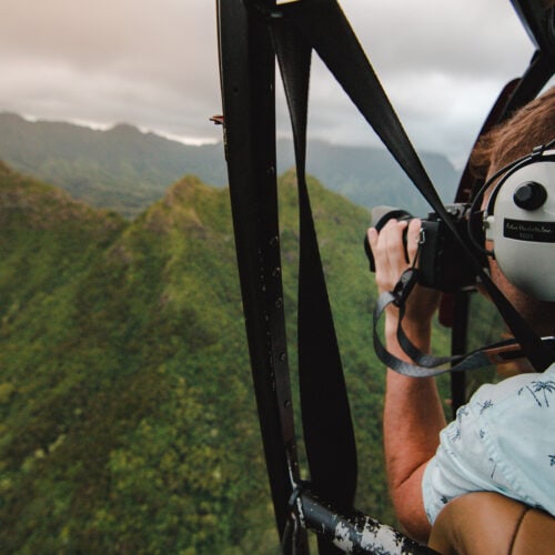 Helicopter ride over Oahu
