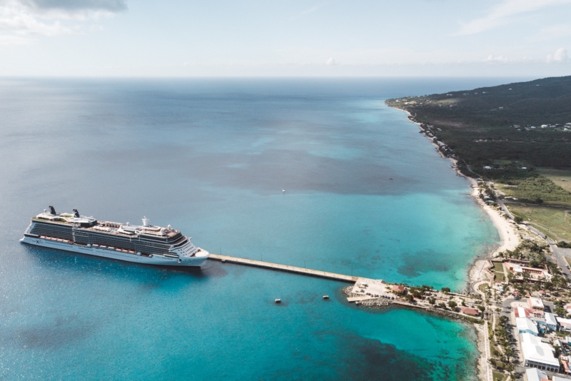 The first cruise ship to enter St. Croix since the hurricane.