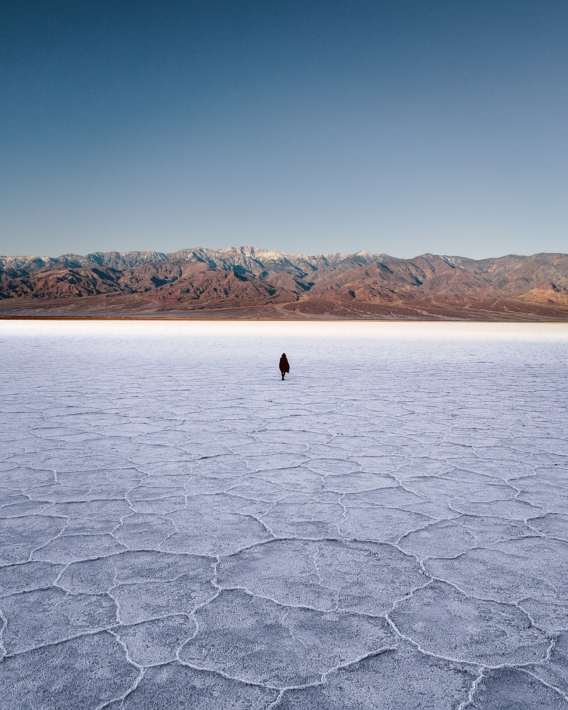 Badwater Basin is a salt flat in Nevada's Death Valley with the lowest elevation in North America.