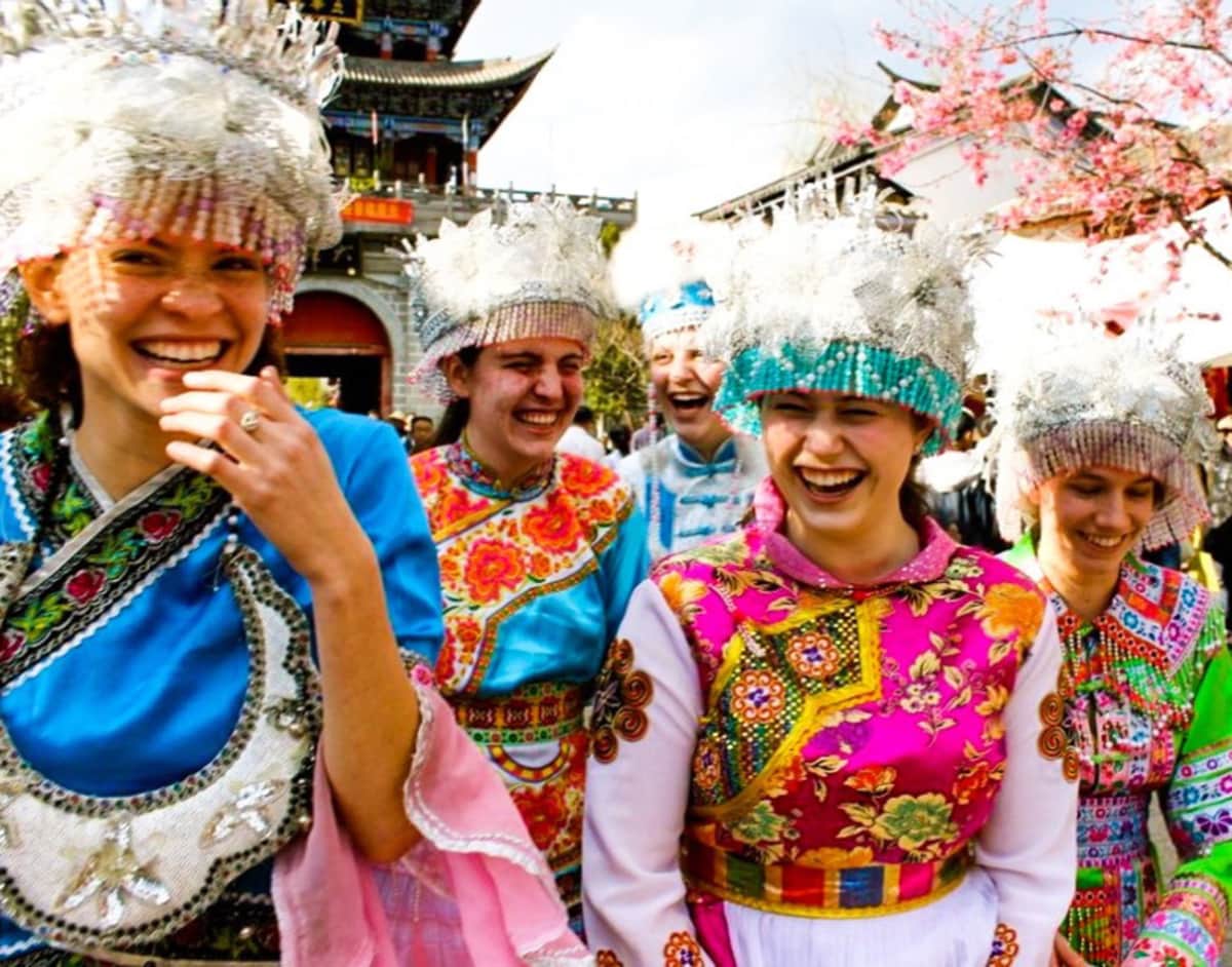 Teachers celebrating a festival in China