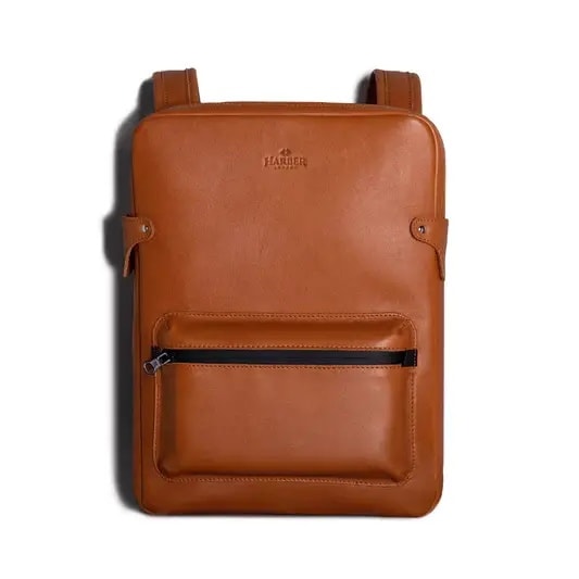 Leather best sale business backpack