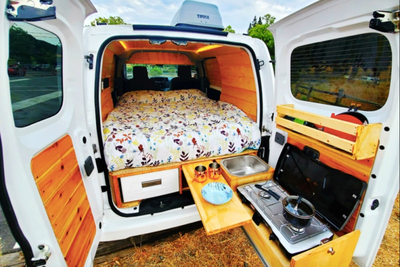 Interior of a campervan