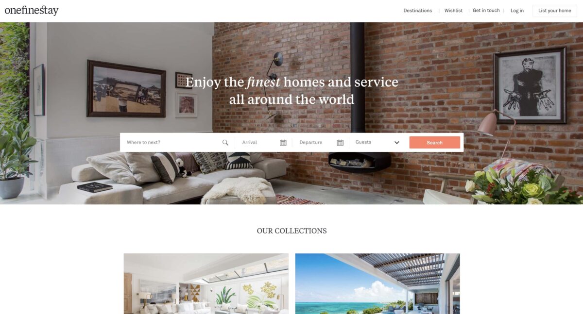 onefinestay is a luxury website like Airbnb where you can find a vacation home